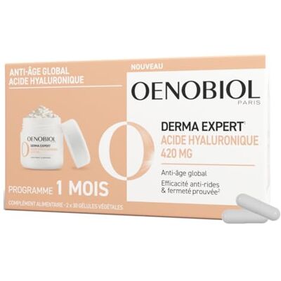 Oenobiol Derma Expert – Acide Hyaluronique 420 mg Anti-âge global Efficacité anti-rides et fermeté prouvée Complément Alimentaire 30 Capsules Végétales - Publicité Oenobiol Derma Expert – Acide Hyaluronique 420 mg Anti-âge global Efficacité anti-rides et fermeté prouvée Complément Alimentaire 30 Capsules Végétales - Publicité