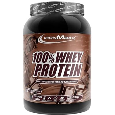 IronMaxx 100% Whey Protein Chocolat au lait – Poudre de protéines de lactosérum hydrosoluble Riche en protéines Contient naturellement des BCAA Faible en sucre Proteine Whey 900 grammes - Publicité IronMaxx 100% Whey Protein Chocolat au lait – Poudre de protéines de lactosérum hydrosoluble Riche en protéines Contient naturellement des BCAA Faible en sucre Proteine Whey 900 grammes - Publicité