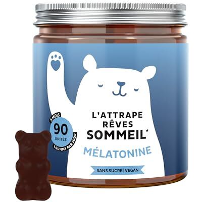 Bears with Benefits L'Attrape Rêve Sommeil – Sommeil naturel – 1mg de Mélatonine avec Vitamine B6 – 90 Unités (3 mois) – Sans sucre, Vegan – - Publicité Bears with Benefits L'Attrape Rêve Sommeil – Sommeil naturel – 1mg de Mélatonine avec Vitamine B6 – 90 Unités (3 mois) – Sans sucre, Vegan – - Publicité