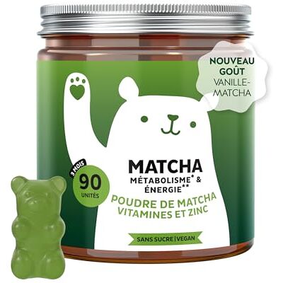 Bears with Benefits Matcha et Vitamine Gummies Complément Énergisant Naturel – Antioxydant – Avec Matcha, Vitamine B12, B2, Niacine, Zinc 90 unités (3 mois) Sans sucre, Vegan - Publicité Bears with Benefits Matcha et Vitamine Gummies Complément Énergisant Naturel – Antioxydant – Avec Matcha, Vitamine B12, B2, Niacine, Zinc 90 unités (3 mois) Sans sucre, Vegan - Publicité