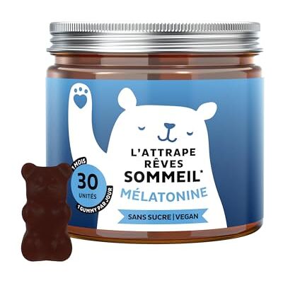 Bears with Benefits L'Attrape Rêve Sommeil – Sommeil naturel – 1mg de Mélatonine avec Vitamine B6 – 30 Unités (1 mois) – Sans sucre, Vegan – - Publicité Bears with Benefits L'Attrape Rêve Sommeil – Sommeil naturel – 1mg de Mélatonine avec Vitamine B6 – 30 Unités (1 mois) – Sans sucre, Vegan – - Publicité