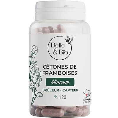 BIO + BRÛLEUR & CAPTEUR DE GRAISSES Cétones de Framboise Bio Certifé Ecocert ACTION MINCEUR 120 gélules Cure 1 mois Complément Alimentaire BELLE&BIO Fabriqué en France - Publicité BIO + BRÛLEUR & CAPTEUR DE GRAISSES Cétones de Framboise Bio Certifé Ecocert ACTION MINCEUR 120 gélules Cure 1 mois Complément Alimentaire BELLE&BIO Fabriqué en France - Publicité