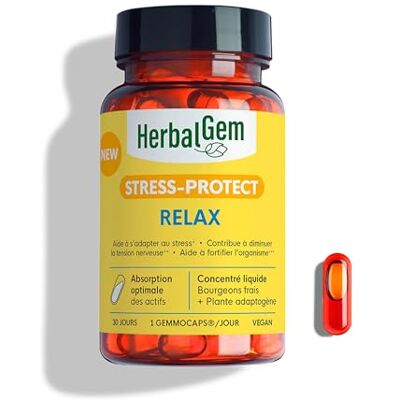 Herbalgem Gemmocaps Stress-Protect Relax 30 Capsules - Publicité Herbalgem Gemmocaps Stress-Protect Relax 30 Capsules - Publicité