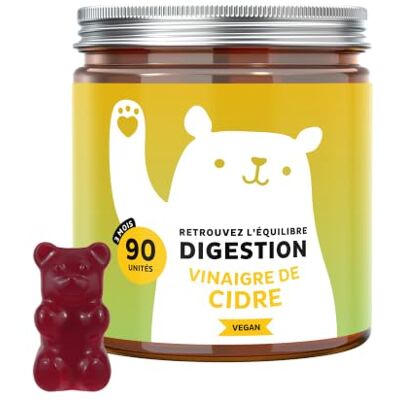 Bears with Benefits Retrouvez L'équilibre Digestion – 22500mg de Vinaigre de cidre de pomme sur l'ensemble de la cure, avec vitamines B6 et B12 – 90 Unités (3 mois) – Sans Sucres Ajoutés, Vegan, - Publicité Bears with Benefits Retrouvez L'équilibre Digestion – 22500mg de Vinaigre de cidre de pomme sur l'ensemble de la cure, avec vitamines B6 et B12 – 90 Unités (3 mois) – Sans Sucres Ajoutés, Vegan, - Publicité
