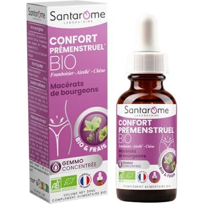 BIO + SANTAROME Gemmo Confort Prémenstruel Bio Cycle Féminin 30 ml France - Publicité BIO + SANTAROME Gemmo Confort Prémenstruel Bio Cycle Féminin 30 ml France - Publicité