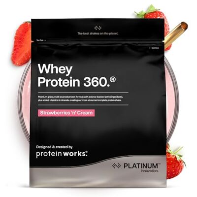 THE PROTEIN WORKS Protein Works Whey Protein 360 Platinum, Fraise à la Crème, 1.2kg Whey Protéine en Poudre Avancé, Electrolytes, Oméga 3, Probiotiques, Enzymes Digestives, 26 Vitamines & Minéraux, 34 Portions - Publicité THE PROTEIN WORKS Protein Works Whey Protein 360 Platinum, Fraise à la Crème, 1.2kg Whey Protéine en Poudre Avancé, Electrolytes, Oméga 3, Probiotiques, Enzymes Digestives, 26 Vitamines & Minéraux, 34 Portions - Publicité