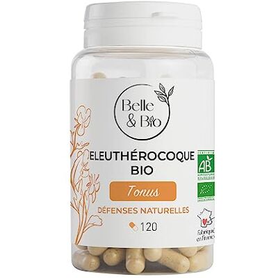 BIO + IMMUNITE HIVER & DÉFENSE DE L'ORGANISME Eleutherocoque certifiée Bio Pilulier de 120 gélules Cure 1 mois Complément Alimentaire BELLE&BIO Fabriqué en France - Publicité BIO + IMMUNITE HIVER & DÉFENSE DE L'ORGANISME Eleutherocoque certifiée Bio Pilulier de 120 gélules Cure 1 mois Complément Alimentaire BELLE&BIO Fabriqué en France - Publicité