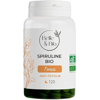 BIO + CONCENTRATION & ANTI-FATIGUE Spiruline Bio certifiée Ecocert Tonus 100 gélules Cure 2 mois Complément Alimentaire BELLE&BIO Fabriqué en France - Publicité BIO + CONCENTRATION & ANTI-FATIGUE Spiruline Bio certifiée Ecocert Tonus 100 gélules Cure 2 mois Complément Alimentaire BELLE&BIO Fabriqué en France - Publicité