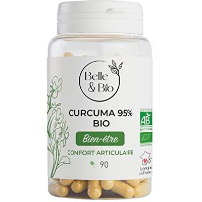 BIO + ANTIOXYDANT & ARTICULATION Curcuma 95% Bio Dosé en curcuminoïdes et curcumine Articulation Pilulier de 90 gélules Certifié Bio par Ecocert Fabriqué en France - Publicité BIO + ANTIOXYDANT & ARTICULATION Curcuma 95% Bio Dosé en curcuminoïdes et curcumine Articulation Pilulier de 90 gélules Certifié Bio par Ecocert Fabriqué en France - Publicité