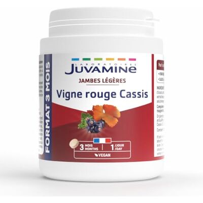 Vigne Rouge Cassis 2000 Mg - Format Cure Longue - Complément Alimentaire - Publicité Vigne Rouge Cassis 2000 Mg - Format Cure Longue - Complément Alimentaire - Publicité