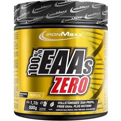 IronMaxx – EAAs Zero en Poudre – Tropical 500 g – EAA Zéro Sans Sucre, Complément EAA pour Sport & Nutrition - Publicité IronMaxx – EAAs Zero en Poudre – Tropical 500 g – EAA Zéro Sans Sucre, Complément EAA pour Sport & Nutrition - Publicité