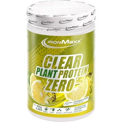 IronMaxx Clear Plant Protein Zero – Lemon Ice Tea 400g Boîte Protéines véganes sans sucre à base de pois Boisson sportive claire et sans soja - Publicité IronMaxx Clear Plant Protein Zero – Lemon Ice Tea 400g Boîte Protéines véganes sans sucre à base de pois Boisson sportive claire et sans soja - Publicité
