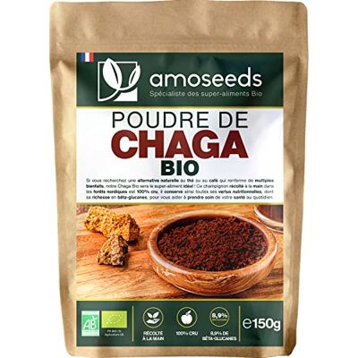 Amoseeds Poudre de Chaga Bio (150g) - Publicité Amoseeds Poudre de Chaga Bio (150g) - Publicité