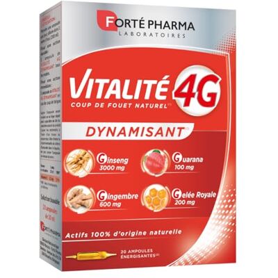 Forté Pharma Coup de fouet naturel Vitalité 4G Dynamisant 20 ampoules - Publicité Forté Pharma Coup de fouet naturel Vitalité 4G Dynamisant 20 ampoules - Publicité