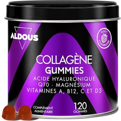 BIO + Collagène avec magnésium et acide hyaluronique 120 gommes Avec Q10 et Vitamines C, B12, D3, A Collagène hydrolysé Articulations solides, peau lisse et de l'énergie Aldous Collagene - Publicité BIO + Collagène avec magnésium et acide hyaluronique 120 gommes Avec Q10 et Vitamines C, B12, D3, A Collagène hydrolysé Articulations solides, peau lisse et de l'énergie Aldous Collagene - Publicité