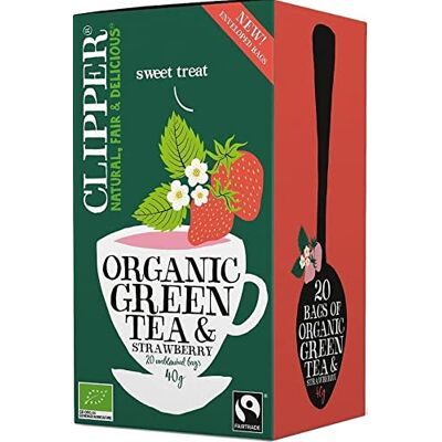 CLIPPER Thé Vert Fraise Bio - Thé Vert - Publicité CLIPPER Thé Vert Fraise Bio - Thé Vert - Publicité