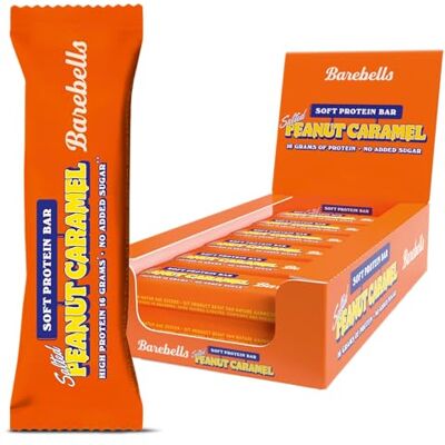 BAREBELLS Soft Protein Bar (55g) Barres protéinées Collation protéinée et gourmande Salted Caramel Peanut - Publicité BAREBELLS Soft Protein Bar (55g) Barres protéinées Collation protéinée et gourmande Salted Caramel Peanut - Publicité