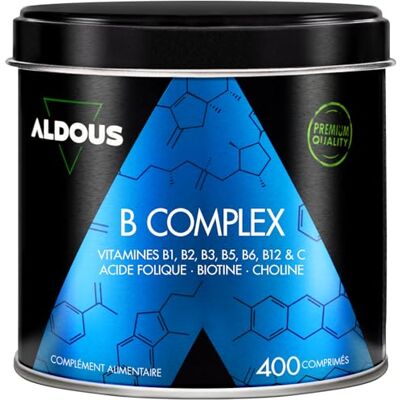 BIO + Vitamine B Complex + Vitamine C 400 comprimés pour plus d'un an Multivitamines Complexe Vitamine B avec Vitamine B12, B1, B2, B3, B5, B6, Acide Folique, Biotine, Choline Vegan ALDOUS - Publicité BIO + Vitamine B Complex + Vitamine C 400 comprimés pour plus d'un an Multivitamines Complexe Vitamine B avec Vitamine B12, B1, B2, B3, B5, B6, Acide Folique, Biotine, Choline Vegan ALDOUS - Publicité