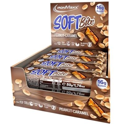 IronMaxx SoftBite Barre Protéinée Caramel aux arachides – 12 × 50 g Texture extra-moelleuse Riche en protéines et en fibres Sans sucres ajoutés Idéale pour les déplacements - Publicité IronMaxx SoftBite Barre Protéinée Caramel aux arachides – 12 × 50 g Texture extra-moelleuse Riche en protéines et en fibres Sans sucres ajoutés Idéale pour les déplacements - Publicité