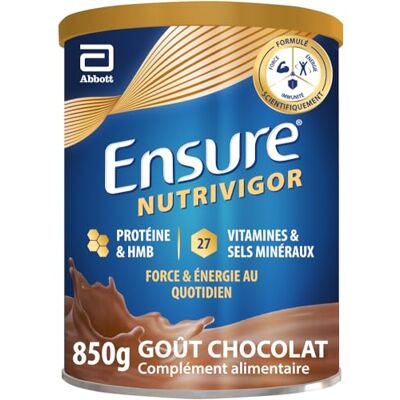 Ensure NutriVigor Shake Choco - 850g Complément alimentaire - Publicité Ensure NutriVigor Shake Choco - 850g Complément alimentaire - Publicité