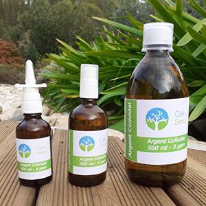 ciel et sens Argent Colloïdal 15ppm ●500ml●+spray 100ml●+spray nasal●100% Naturel et sans additifs FABRICATION FRANCAISE - Publicité ciel et sens Argent Colloïdal 15ppm ●500ml●+spray 100ml●+spray nasal●100% Naturel et sans additifs FABRICATION FRANCAISE - Publicité