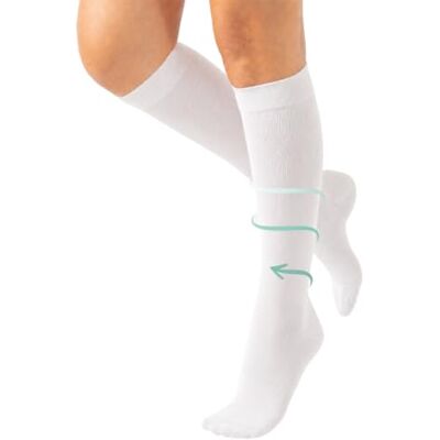 CALZITALY Mi-Bas de Contention en Coton avec Compression Graduée Moyenne 14-16 mm/Hg S, M, L, XL, XXL Made in Italy (Blanc, S) - Publicité CALZITALY Mi-Bas de Contention en Coton avec Compression Graduée Moyenne 14-16 mm/Hg S, M, L, XL, XXL Made in Italy (Blanc, S) - Publicité