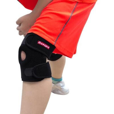 Kuangmi Genouillère ouverte réglable pour enfant Noir - Publicité Kuangmi Genouillère ouverte réglable pour enfant Noir - Publicité