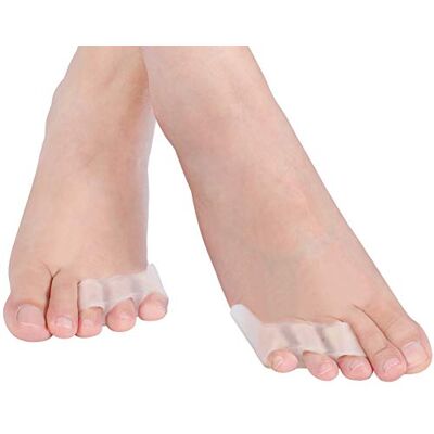 ZJchao 2 paires séparateur d'orteils gel de silice protéger les orteils protecteur de bursite Housse de protection en silicone à trois trous pour petits orteils pour chevauchemen - Publicité ZJchao 2 paires séparateur d'orteils gel de silice protéger les orteils protecteur de bursite Housse de protection en silicone à trois trous pour petits orteils pour chevauchemen - Publicité