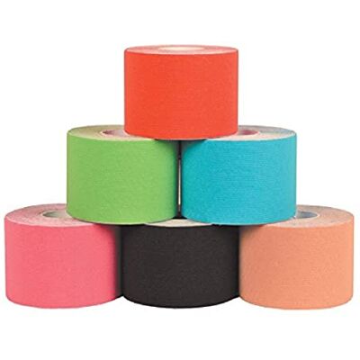 GIMA Taping Kinesologia standard, mélange de 6 couleurs, 5 m x 5 cm, assure un soutien de compression forte, 34752 - Publicité GIMA Taping Kinesologia standard, mélange de 6 couleurs, 5 m x 5 cm, assure un soutien de compression forte, 34752 - Publicité