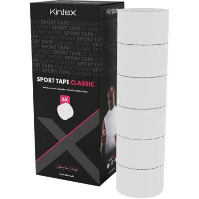 Kintex 6 Rouleaux de Sporttape, 3,8 cm x 10 m, Non élastique, Ruban Adhésif Sport, pour la Fixation et la stabilisation des articulations - Publicité Kintex 6 Rouleaux de Sporttape, 3,8 cm x 10 m, Non élastique, Ruban Adhésif Sport, pour la Fixation et la stabilisation des articulations - Publicité