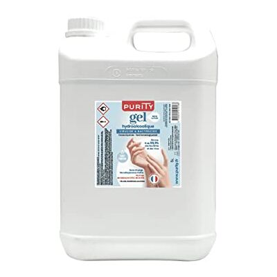 Purity Bidon de 5 litres Gel Hydroalcoolique Fabrication française - Publicité Purity Bidon de 5 litres Gel Hydroalcoolique Fabrication française - Publicité