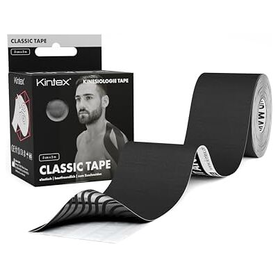 Kintex Kinesiological Tape Classic 5 cm x 5 m Auto-adhésif, Élastique, Résistant à l’eau et Antiallergique Bandage sportif et Kinésiotape pour Blessures liées au Sport - Publicité Kintex Kinesiological Tape Classic 5 cm x 5 m Auto-adhésif, Élastique, Résistant à l’eau et Antiallergique Bandage sportif et Kinésiotape pour Blessures liées au Sport - Publicité