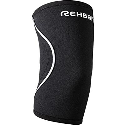 Rehband Coudière, 1 pièce, bandage de coude en néoprène de 3 mm, la compression du coude stabilise les muscles et les articulations, Couleur:Noir, Taille:M - Publicité Rehband Coudière, 1 pièce, bandage de coude en néoprène de 3 mm, la compression du coude stabilise les muscles et les articulations, Couleur:Noir, Taille:M - Publicité