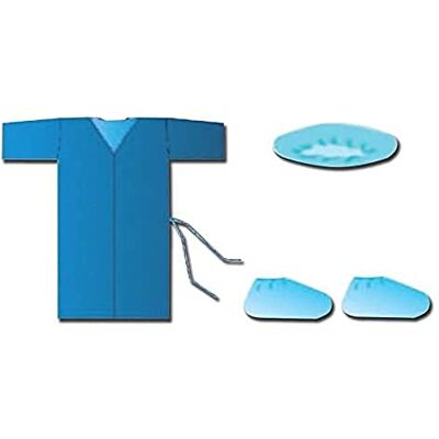 GIMA Mediberg Kit de pansement jetable pour patient ou visiteur, kimono, bonnet et couvre-chaussure, non stérile, couleur bleu clair, taille unique, 25 kits - Publicité GIMA Mediberg Kit de pansement jetable pour patient ou visiteur, kimono, bonnet et couvre-chaussure, non stérile, couleur bleu clair, taille unique, 25 kits - Publicité