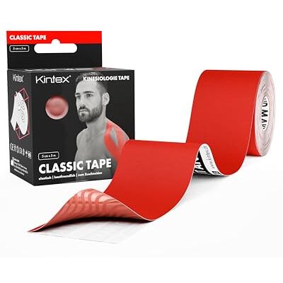 Kintex Kinesiological Tape Classic 5 cm x 5 m Auto-adhésif, Élastique, Résistant à l’eau et Antiallergique Bandage sportif et Kinésiotape pour Blessures liées au Sport - Publicité Kintex Kinesiological Tape Classic 5 cm x 5 m Auto-adhésif, Élastique, Résistant à l’eau et Antiallergique Bandage sportif et Kinésiotape pour Blessures liées au Sport - Publicité