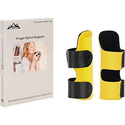 supregear Attelles de Doigt, Lot de 2 Attelles de Doigt Réglables et Réutilisables avec Barre en Aluminium Amovible pour Index/Moyen/Anneau/Auriculaire, Jaune - Publicité supregear Attelles de Doigt, Lot de 2 Attelles de Doigt Réglables et Réutilisables avec Barre en Aluminium Amovible pour Index/Moyen/Anneau/Auriculaire, Jaune - Publicité