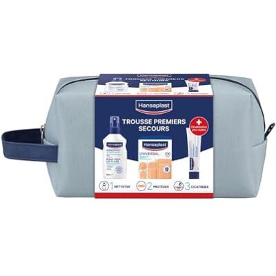 Elastoplast HANSAPLAST Trousse de Premiers Secours – 100 Pansements Lavables + Spray Antiseptique 100ml + Pommade Cicatrisante – Kit Complet pour Soins des Plaies – Idéal Maison & Voyage - Publicité Elastoplast HANSAPLAST Trousse de Premiers Secours – 100 Pansements Lavables + Spray Antiseptique 100ml + Pommade Cicatrisante – Kit Complet pour Soins des Plaies – Idéal Maison & Voyage - Publicité