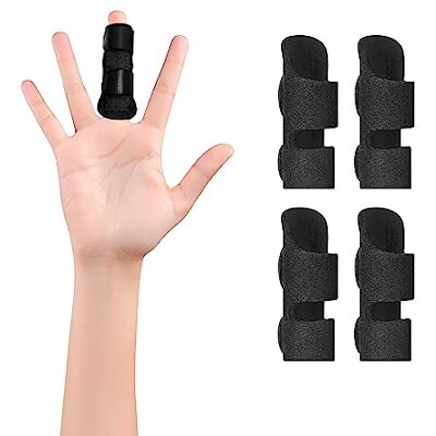 supregear Attelles de Doigt, Lot de 4 Attelles de Doigt Réglables et Réutilisables avec Barre en Aluminium Amovible pour Index/Moyen/Anneau/Auriculaire, Noir - Publicité supregear Attelles de Doigt, Lot de 4 Attelles de Doigt Réglables et Réutilisables avec Barre en Aluminium Amovible pour Index/Moyen/Anneau/Auriculaire, Noir - Publicité