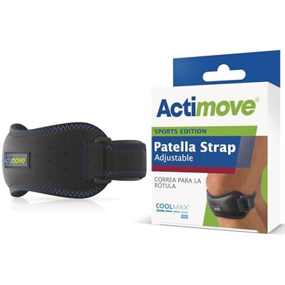Actimove Sangle de rotule réglable universelle Noir, Bande Genoux - Publicité Actimove Sangle de rotule réglable universelle Noir, Bande Genoux - Publicité