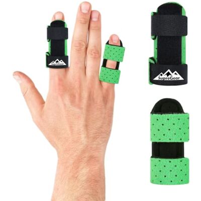 supregear Attelles de Doigt, Lot de 2 Universelles pour Redresser et Soutenir les Doigts Cassés, pour Majeur, Index, Annulaire et Auriculaire, Vert - Publicité supregear Attelles de Doigt, Lot de 2 Universelles pour Redresser et Soutenir les Doigts Cassés, pour Majeur, Index, Annulaire et Auriculaire, Vert - Publicité