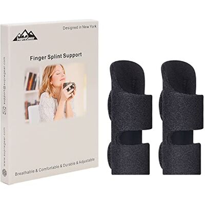 supregear Attelles de Doigt, Lot de 2 Attelles de Doigt Réglables et Réutilisables avec Barre en Aluminium Amovible pour Index/Moyen/Anneau/Auriculaire, Noir - Publicité supregear Attelles de Doigt, Lot de 2 Attelles de Doigt Réglables et Réutilisables avec Barre en Aluminium Amovible pour Index/Moyen/Anneau/Auriculaire, Noir - Publicité