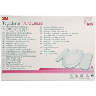 3M Tegaderm™ IV Advanced – 8,5 x 11,5 cm Pansement avancé adhésif stérile en film de polyuréthane avec bord en TNT pour cathéters veineux centraux, lot de 50 - Publicité 3M Tegaderm™ IV Advanced – 8,5 x 11,5 cm Pansement avancé adhésif stérile en film de polyuréthane avec bord en TNT pour cathéters veineux centraux, lot de 50 - Publicité