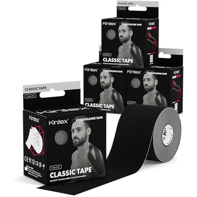 Kintex Bande Kinésiologie Tape Classic, 5 cm x 5 m, Bande de Kinésiologie Hypoallergénique et Résistante à l’Eau, Bande Physiothérapeutique, Bande Médicale, Sport et Physiothérapie, Lot de 4 - Publicité Kintex Bande Kinésiologie Tape Classic, 5 cm x 5 m, Bande de Kinésiologie Hypoallergénique et Résistante à l’Eau, Bande Physiothérapeutique, Bande Médicale, Sport et Physiothérapie, Lot de 4 - Publicité