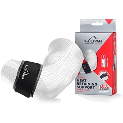 Vulkan Vulk Une sangle de coude classique en néoprène pour tendinite, coude du golfeur, coude de tennis et RSI, sangle de tension réglable, coussinet de compression ciblé, idéal pour le sport et l'exercice - Publicité Vulkan Vulk Une sangle de coude classique en néoprène pour tendinite, coude du golfeur, coude de tennis et RSI, sangle de tension réglable, coussinet de compression ciblé, idéal pour le sport et l'exercice - Publicité
