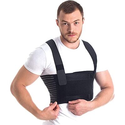 TOROS-GROUP GROUPE TOROS – Sangle pectorale pour hommes Corset – Attelle pour les côtes – Corset pectoral avec bretelles pour blessures postopératoires aux côtes et au sternum – S, noir - Publicité TOROS-GROUP GROUPE TOROS – Sangle pectorale pour hommes Corset – Attelle pour les côtes – Corset pectoral avec bretelles pour blessures postopératoires aux côtes et au sternum – S, noir - Publicité