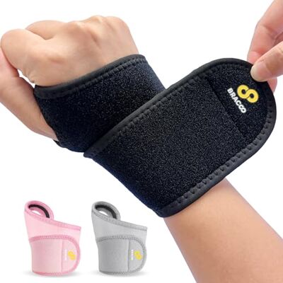Bracoo Support de Poignet WS10, Bande de Maintien en Néoprène Respirant, Soutien Modéré, Poignet Droit ou Gauche (Noir) - Publicité Bracoo Support de Poignet WS10, Bande de Maintien en Néoprène Respirant, Soutien Modéré, Poignet Droit ou Gauche (Noir) - Publicité