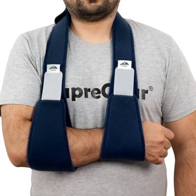 supregear Écharpe d'Immobilisation Épaule et Bras, Support Léger et Confortable pour Épaule Blessée, Fracture, Luxation, Entorse, Gauche/Droite, Homme et Femme, Bleu Foncé - Publicité supregear Écharpe d'Immobilisation Épaule et Bras, Support Léger et Confortable pour Épaule Blessée, Fracture, Luxation, Entorse, Gauche/Droite, Homme et Femme, Bleu Foncé - Publicité