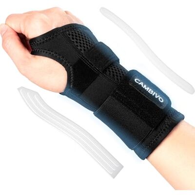 CAMBIVO Attelle Poignet avec 2 Attelles, Orthese Neoprene, Protection Poignet Support Réglable Respirant pour Canal Carpien, Tendinite, Arthrite, Douleur et Entorse, Main Droite, L/XL - Publicité CAMBIVO Attelle Poignet avec 2 Attelles, Orthese Neoprene, Protection Poignet Support Réglable Respirant pour Canal Carpien, Tendinite, Arthrite, Douleur et Entorse, Main Droite, L/XL - Publicité
