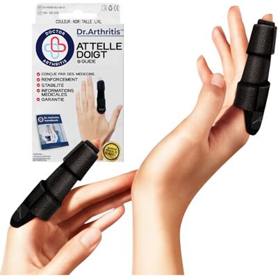 Dr. Arthritis Conçue Par Des Médecins, Attelle Pour Doigts, Attelle Pour Petit Doigt/Index, Protection Des Doigts En Cas De Blessures Avec Clips Et Attelles, Lot De 2, Noir, L/XL - Publicité Dr. Arthritis Conçue Par Des Médecins, Attelle Pour Doigts, Attelle Pour Petit Doigt/Index, Protection Des Doigts En Cas De Blessures Avec Clips Et Attelles, Lot De 2, Noir, L/XL - Publicité