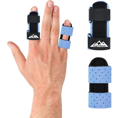 supregear Attelles de Doigt, Lot de 2 Universelles pour Redresser et Soutenir les Doigts Cassés, pour Majeur, Index, Annulaire et Auriculaire, Bleu Clair - Publicité supregear Attelles de Doigt, Lot de 2 Universelles pour Redresser et Soutenir les Doigts Cassés, pour Majeur, Index, Annulaire et Auriculaire, Bleu Clair - Publicité